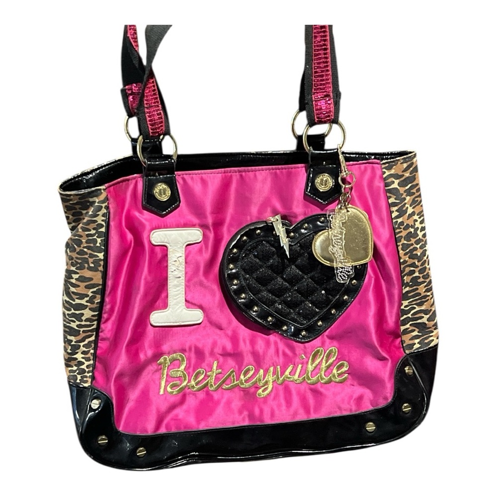 Betsey Johnson Betseyville Pink Leopard Tote  Tote Bag - Picture 5 of 8